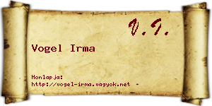 Vogel Irma névjegykártya