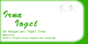 irma vogel business card